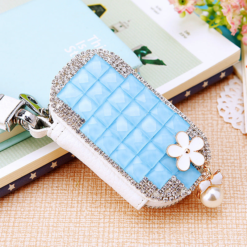 Wholesale Diamond Inlaid Leather Keychain Bags